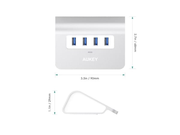 Aukey CB-H5 - Hub - 4 x SuperSpeed USB 3.0 - stasjonær