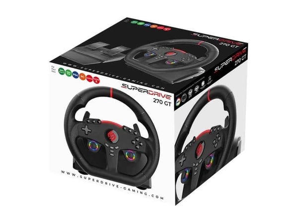 Superdrive 270 GT - Hjul- og pedalsett - kablet - for PC, Sony PlayStation 4, Microsoft Xbox One, Microsoft Xbox Series S, Microsoft Xbox Series X,...