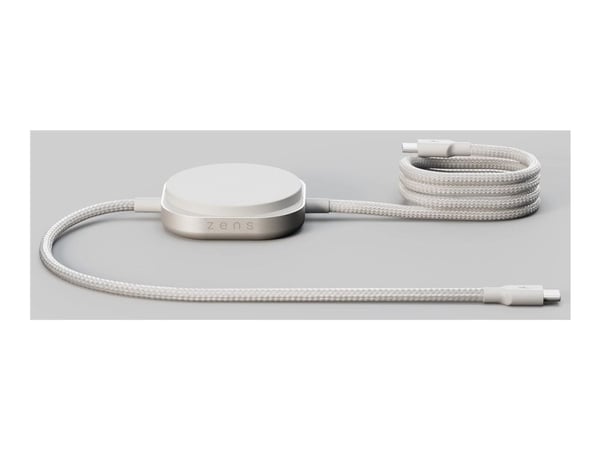 ZENS Pro 2 - USB-kabel - USB-C (hann) til trådløs lading (Qi2) magnetisk - 1.5 m - wireless power (15W), 2-i-1 - hvit
