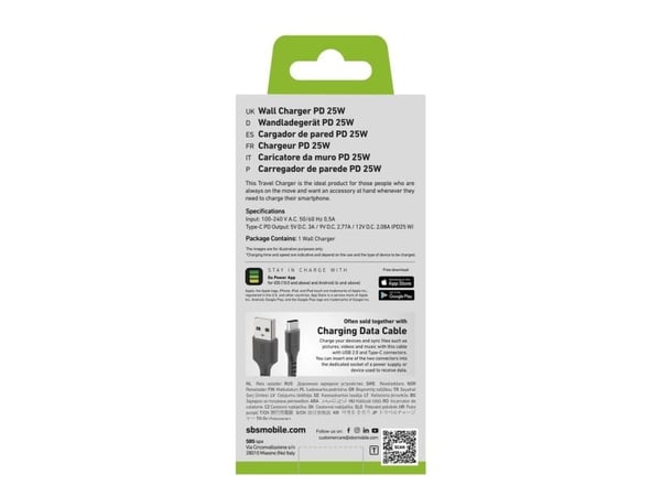SBS TETR1CPD25, inomhus, AC, Svart