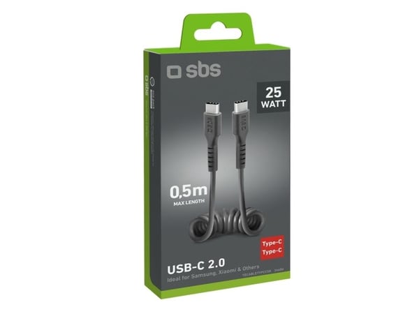 SBS TECABLETYPCCSK, 0,5 m, USB C, USB C, Sort