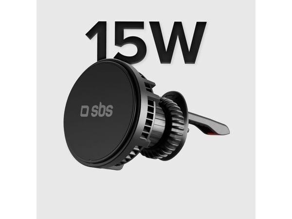 SBS TESUPFANWIR15W, Automatisk, USB, Trådløs lading, Sort
