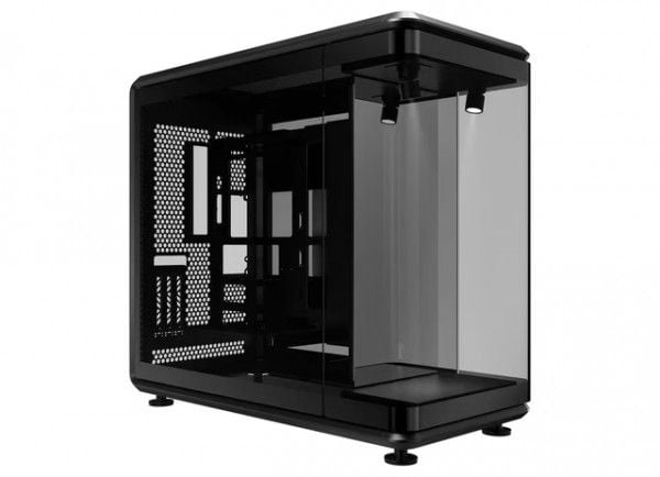 Cooler Master MasterFrame 360 Panorama - Mid tower - ATX - sidepanel med vindu (herdet glass) (ATX) - svart - USB/lyd