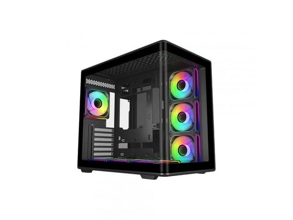 Cooler Master Elite 600 - Mid tower - ATX - sidepanel med vindu (herdet glass) - ingen strømforsyning (ATX) - svart - USB/lyd