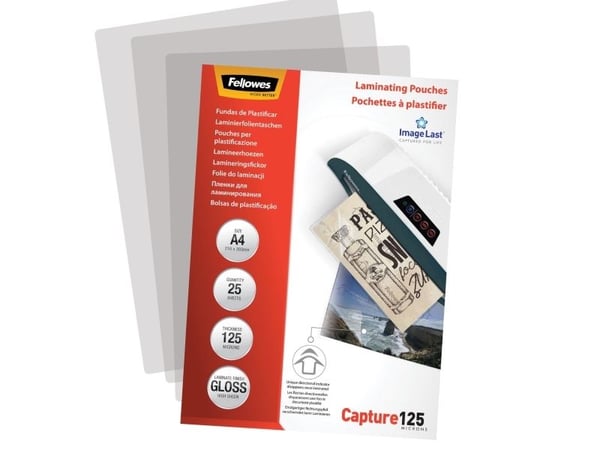 Fellowes laminointikalvot 125 µ, 216x303 mm A4, 25 kpl (53963)