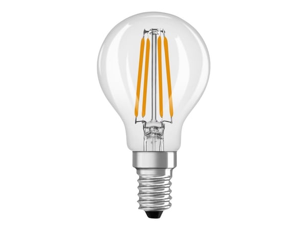 OSRAM STAR - LED-filamentlyspære - form: P40 - klar finish - E14 - 3.4 W (ekvivalent 40 W) - klasse D - varmt hvitt lys - 2700 K