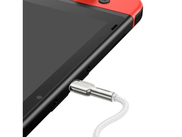 Baseus 6953156202375, 2 m, USB C, USB C, USB 2.0, 0,48 Gbit/s, Sølv, Hvit