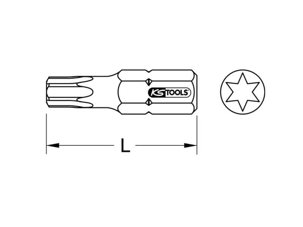 KS Tools 911.3659, Torx, Titan, DIN 3126, ISO 1173 - C 6,3, 25 mm, 40 g, 25,4 / 4 mm (1 / 4")