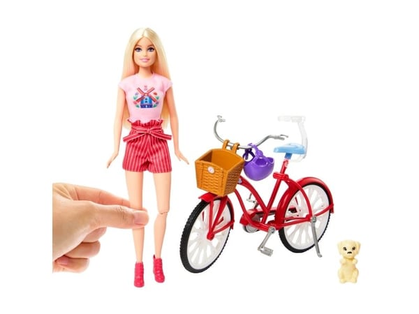 Barbie Pink Passport Nederland-dukkesett med sykkel, klær og reisetilbehør, Motedukke, Hunkjønn, 3 år, Jente, 330 mm, 500 g