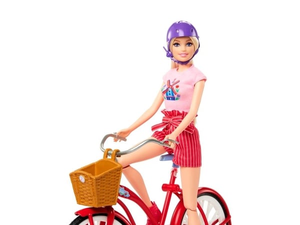 Barbie Pink Passport Nederland-dukkesett med sykkel, klær og reisetilbehør, Motedukke, Hunkjønn, 3 år, Jente, 330 mm, 500 g