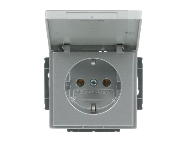 ABB 20 EUK-83, Tyyppi F, 2P+PE, Alumiini, Hopea, Termoplastinen, Muovi, IP20, 250 V