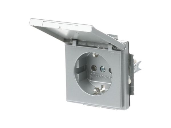 ABB 20 EUK-83, Tyyppi F, 2P+PE, Alumiini, Hopea, Termoplastinen, Muovi, IP20, 250 V