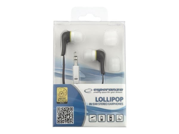 Esperanza EH146K LOLLIPOP - Ørepropper - i øret - kablet - 3,5 mm jakk - svart