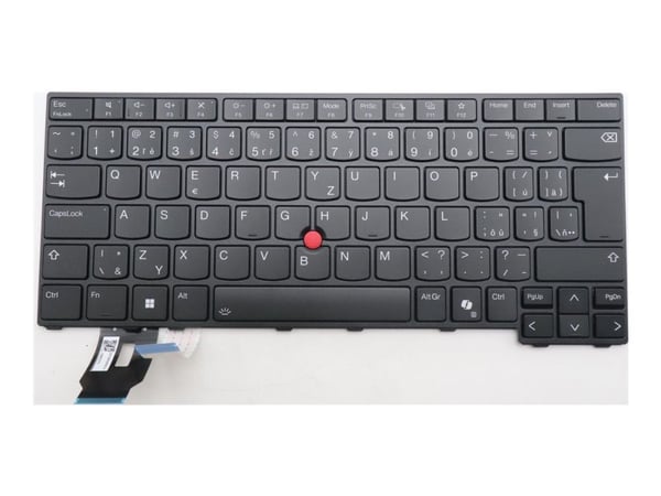 LCFC - Erstatningstastatur for bærbar PC - med Trackpoint - bakbelysning - Tsjekkisk/slovakisk - svart - FRU