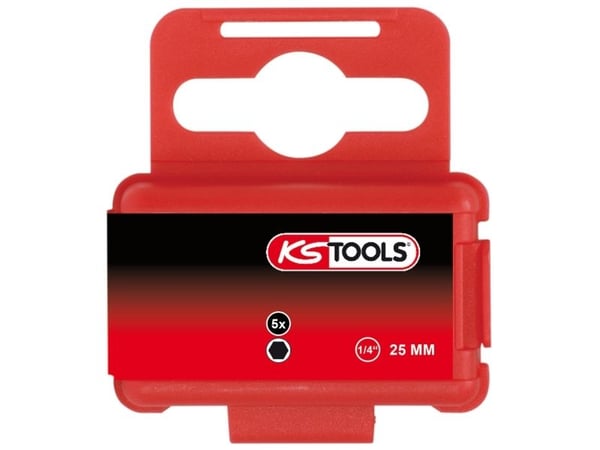 KS Tools 911.3569, Insex (metriska enheter), Nickel, DIN 3126, ISO 1173 - C 6,3, 25 mm, 40 g, 25,4 / 4 mm (1 / 4")