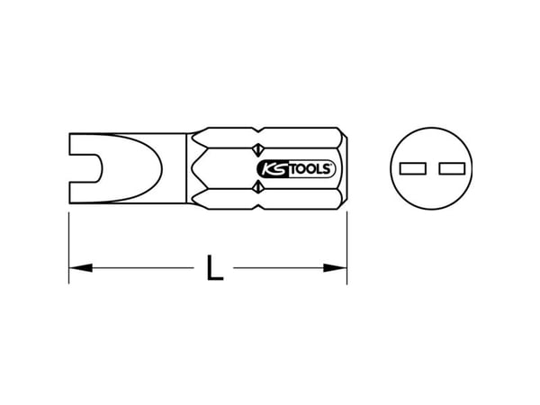 KS Tools 911.3595, Nickel, DIN 3126, ISO 1173 - C 6,3, 25 mm, 56 g, 25,4 / 4 mm (1 / 4"), Sekskantet