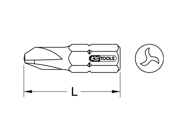 KS Tools 911.2925, Nikkeli, DIN 3126, ISO 1173 - C 6,3, 25 mm, 6 g, 25,4 / 4 mm (1 / 4"), Kahdeksankulmainen