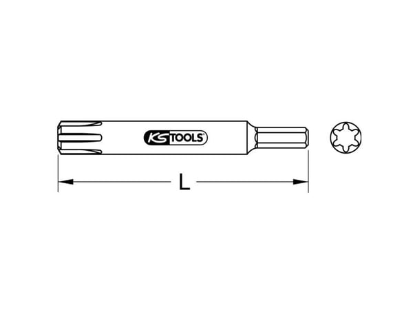 KS Tools 911.5175, 1 styck, Ribe, Rostfritt stål, DIN 3126, ISO 1173 - C 8, 100 mm, 80 g