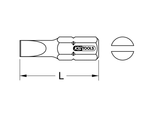 KS Tools 911.2621, Titaani, DIN 3126, ISO 1173 - C 6,3, 25 mm, 35 g, 25,4 / 4 mm (1 / 4"), Kahdeksankulmainen
