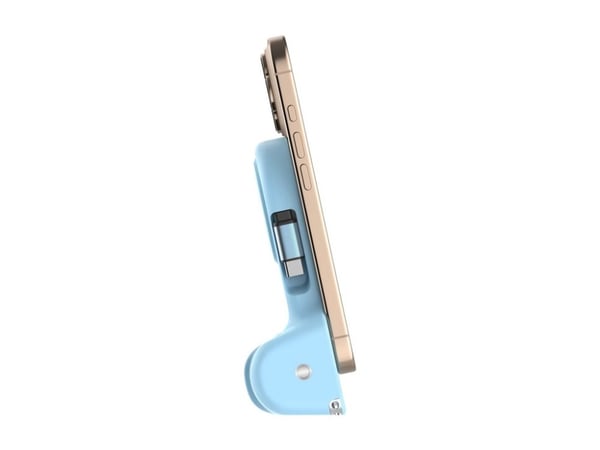 Belkin Stage PowerGrip, Matkapuhelin/älypuhelin, Aktiivinen teline, Käsi, Vaaleansininen