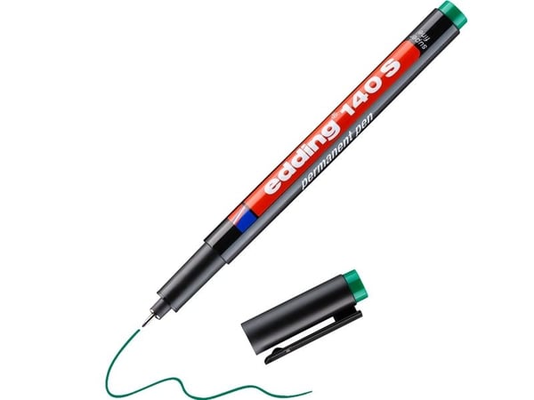 Edding 140 S, pyöreä kärki, vihreä, 0,3 mm, 141 mm, 14 mm, 14 mm, 14 mm