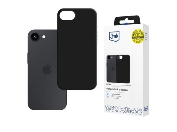 3mk Matt Case - Bagsidecover til mobiltelefon - termoplastisk polyuretan (TPU) - sort - for Apple iPhone 16e, 17e