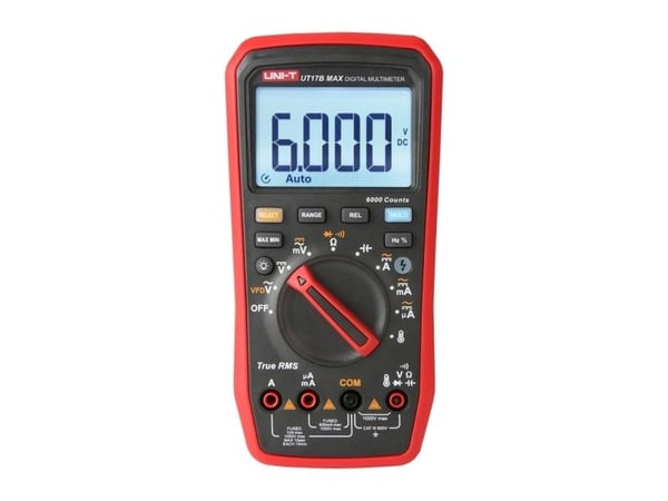 Digitalt multimeter TRMS UNI-T, CATIII 600V, 600.0mV-1000V AC/DC, VFD, 600.0µA-10A AC/DC, 60.00MOm, 6000µF, 10MHz, -55C~500C