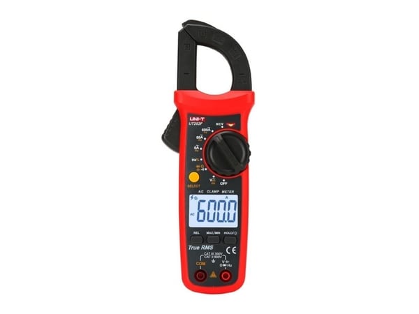 Uni-t strømtang UT202F, TRMS, NCV, 28 mm, 600A, 600V AC/DC, med frekvens- og kapasitetsmåling