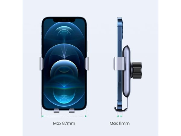 Ugreen - Bilhållare för mobiltelefon - gravity, air vent - from 4.7" to 7" - grå