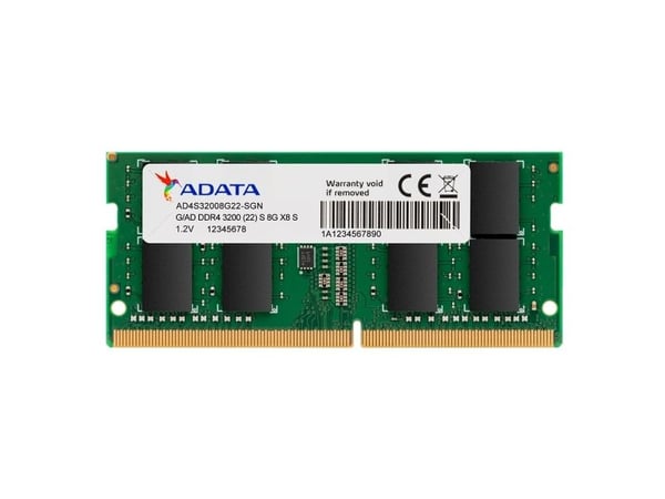 ADATA AD4S32008G22-SGN, 8 GB, 1 x 8 GB, DDR4, 3200 Mhz, 260-pinners SO-DIMM