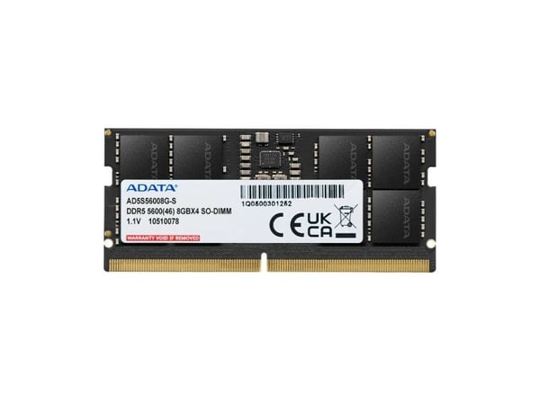 ADATA AD5S56008G-S, 8 GB, 1 x 8 GB, DDR5, 5600 Mhz, 262-pinners SO-DIMM
