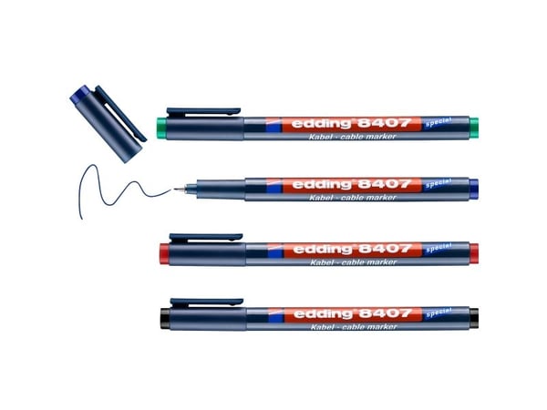 Edding 8407, Multifärg, Blå, 4 färger, Bold, 0,3 mm, Tyskland