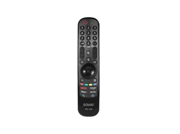 Savio RC-24, TV, Universel, IR trådløs, Tryk på knapper, Sort