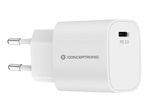 Conceptronic - Strømadapter - 20 watt - 3 A - PD 3.0 (USB-C) - hvit