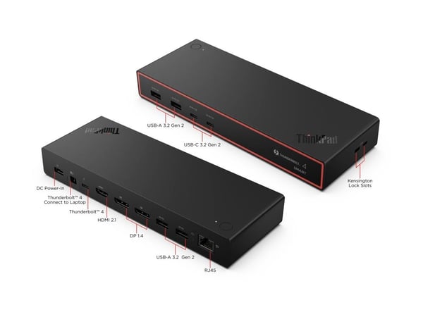 Lenovo ThinkPad Thunderbolt 4 Smart Dock Gen2 7500, Langallinen, Thunderbolt 4, 100 W, 2500 Mbit/s, Musta, Eclipse Black