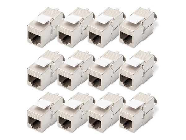 DIGITUS - Modulär insättning - tool-free mounting connection - CAT 6a - skärmad - RJ-45 (paket om 12)