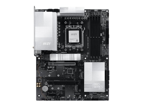 MSI PRO X870E-S EVO WIFI - Moderkort - ATX - Socket AM5 - AMD X870E Chipuppsättning - USB-C 3.2 Gen 2x2, USB-C 3.2 Gen2, USB 3.2 Gen 2, USB 3.2 Gen...