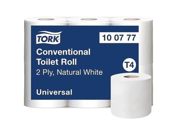 Toiletpapir, Tork, Universal, T4, 2 lag ubleget x 45.00m, kasse a 42 ruller FSC Recycled Credit