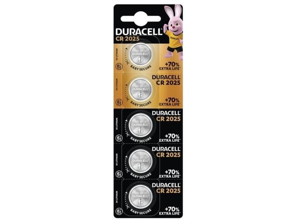 Duracell 071841, Kertakäyttöinen akku, CR2025, Litium, 3 V, 5 kpl, Kupla