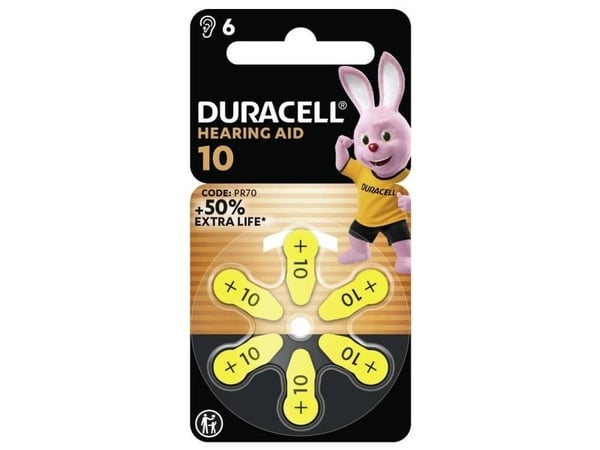 Duracell batteri høreapparater EasyTab 10 (PR70) NYHET 6 stk.
