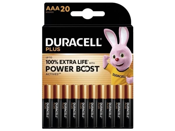 Duracell Plus Power Boost Micro AAA alkali-mangan 1,5 V 20 st (151282)