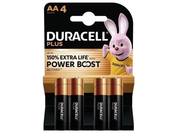 Batteri, Duracell PLUS POWER, AA alkalisk - 4 stk./pakning