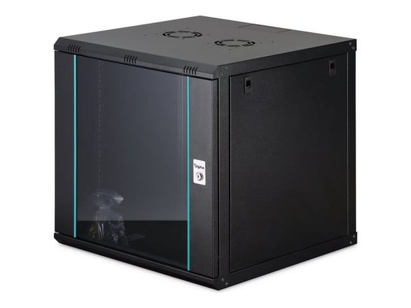 DIGITUS Dynamic-N series - Skåp - 600 x 600 mm (BxD), omonterad - väggmontering - svart, RAL 9005 - 12U - 19"