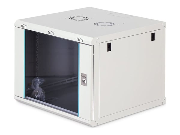DIGITUS Dynamic-N series - Skåp - 600 x 600 mm (BxD), omonterad - väggmontering - RAL 7035, ljusgrå - 9U - 19"