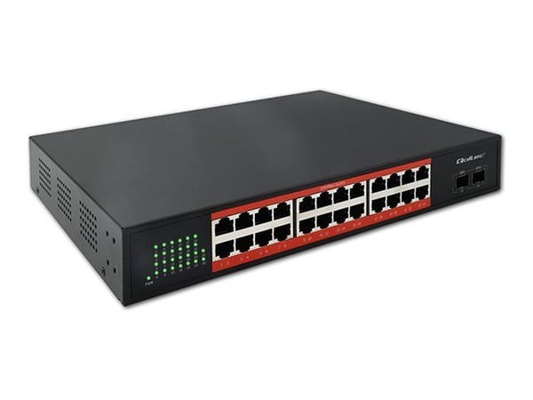Qoltec Gigabit Ethernet PoE SWITCH | 24x RJ45 | 2x SFP | 1000 Mbit/s