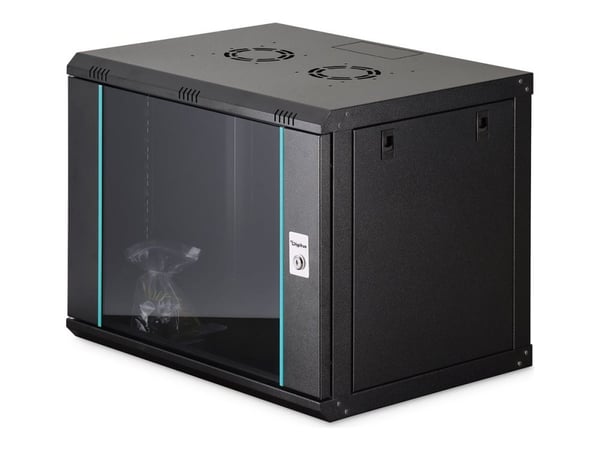 Digitus nettverksskap med én seksjon DIGITUS Dynamic 19" 9U, 600x450, glassdør, svart, umontert, 60 kg
