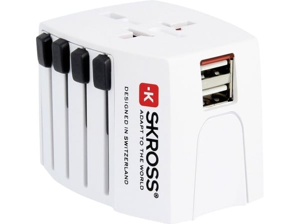 Skross MUV Micro, Universal, Universal, 100 - 250 V, 50 - 60 Hz, 2,5 A, valkoinen