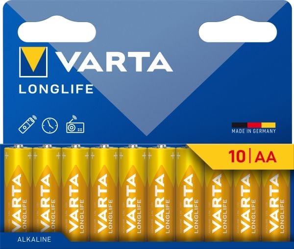 Varta Longlife - Batteri 10 x AA / LR6 - Alkalisk