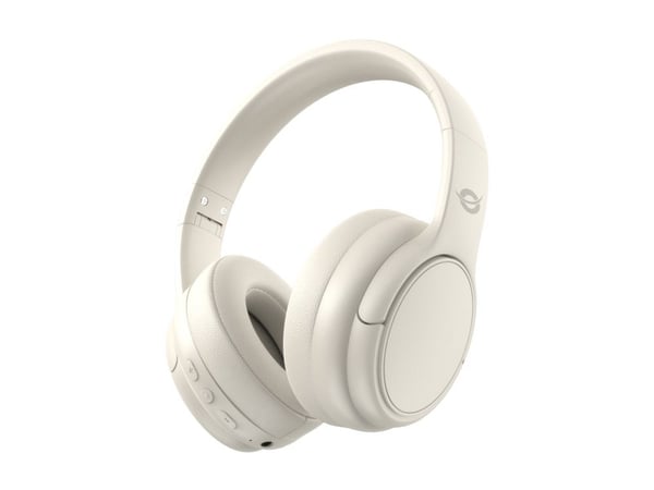 Conceptronic Parris - Hodesett - full størrelse - Bluetooth - trådløs - 3,5 mm jakk - kremfarget