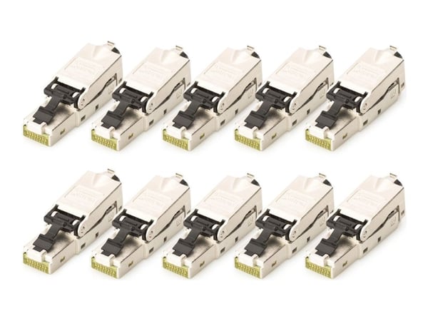 DIGITUS - Nätverkskontakt - RJ-45 (hane) - STP - 5 - 9 mm - CAT 6a - IEEE 802.3at - dammskydd, 10 Gigabit Ethernet, PROFINET (paket om 10)